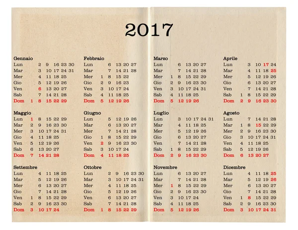 Календарь 2017 года - Италия — стоковое фото