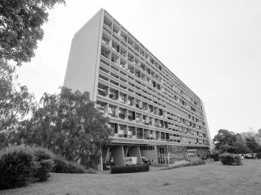 Corbusierhaus Berlin siyah beyaz