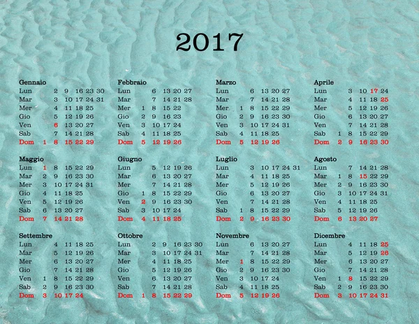 Calendario Anno 2017 - Italia con fondale marino — Foto Stock