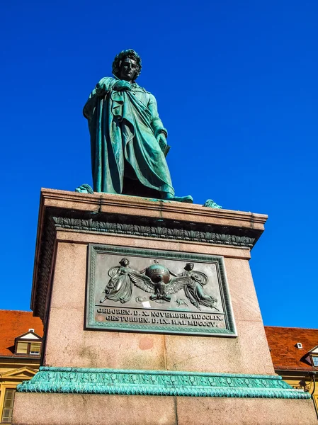 Statua Schiller, Stoccarda HDR — Foto Stock