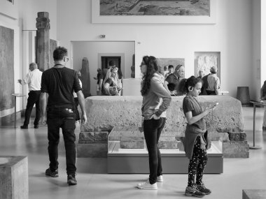 Siyah beyaz Berlin Pergamon Müzesi