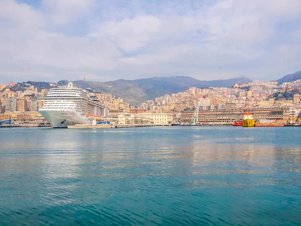 Cenova İtalya Hdr denizden görünüm — Stok fotoğraf