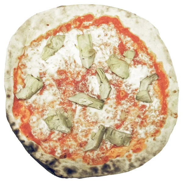 Carciofo Pizza vintage desaturata — Foto Stock