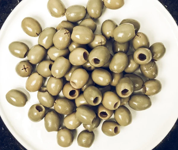 Olives vertes vintage désaturées — Photo