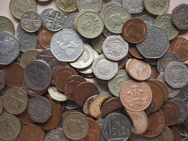 GBP monete in sterline — Foto Stock