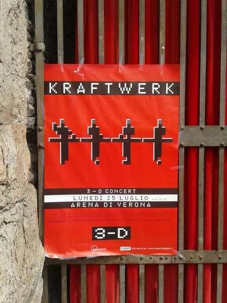Krafter concert poster in Verona — Stock Photo, Image