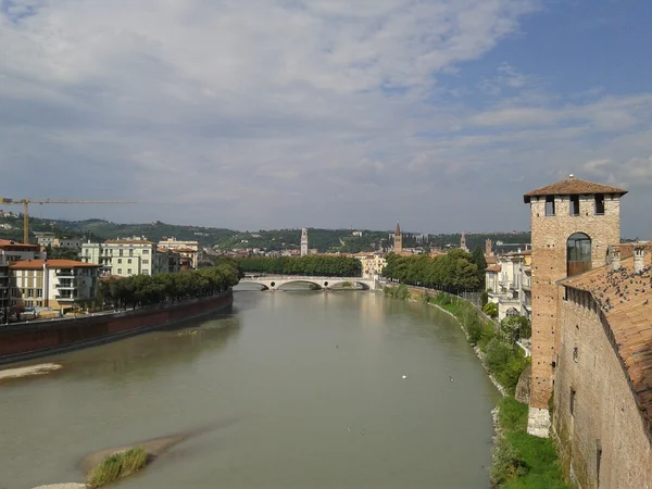 Panorama do rio Adige em Verona — Fotografia de Stock