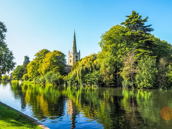 Chiesa della Santissima Trinità a Stratford upon Avon HDR — Foto Stock