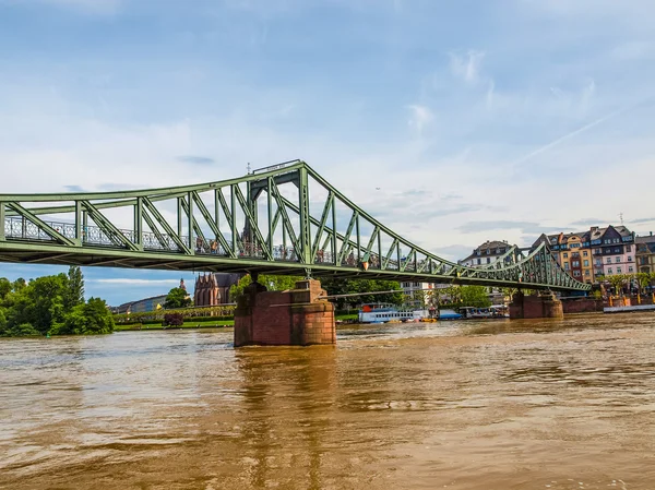 Eisenbrücke in Frankfurt hdr — Stockfoto