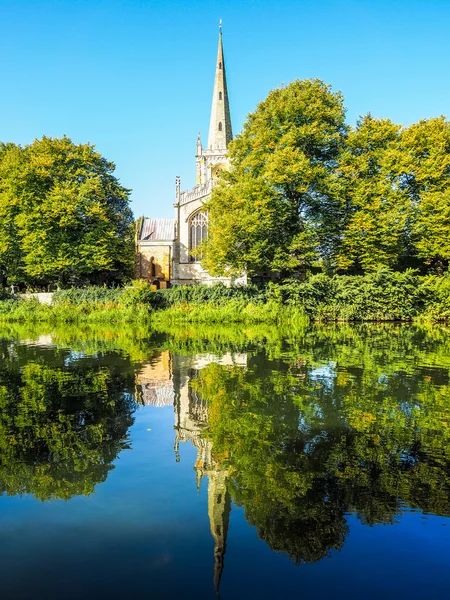 Chiesa della Santissima Trinità a Stratford upon Avon HDR — Foto Stock