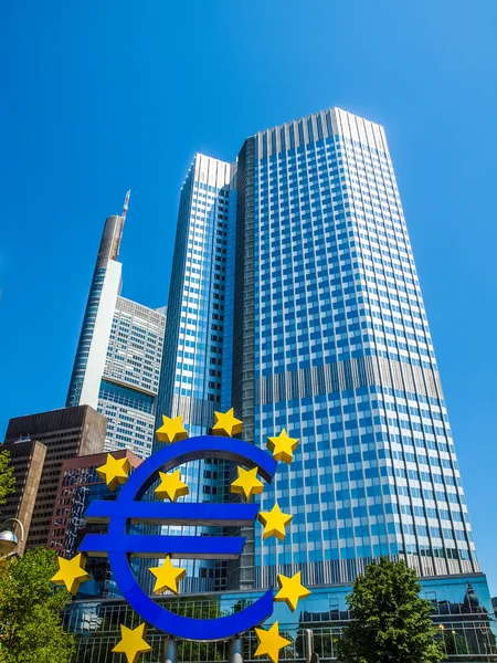 Europejski Bank Centralny we Frankfurcie HDR — Zdjęcie stockowe