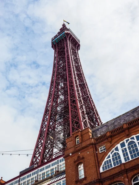 Blackpool Tower am Vergnügungsstrand in Blackpool hdr — Stockfoto