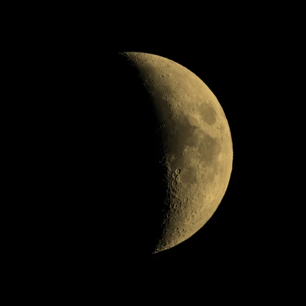 Primeiro trimestre lua sépia — Fotografia de Stock