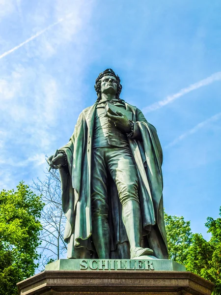 Schillerstatue in Frankfurt hdr — Stockfoto