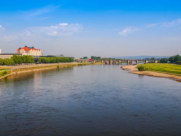 Elbe Fluss in dresden hdr — Stockfoto