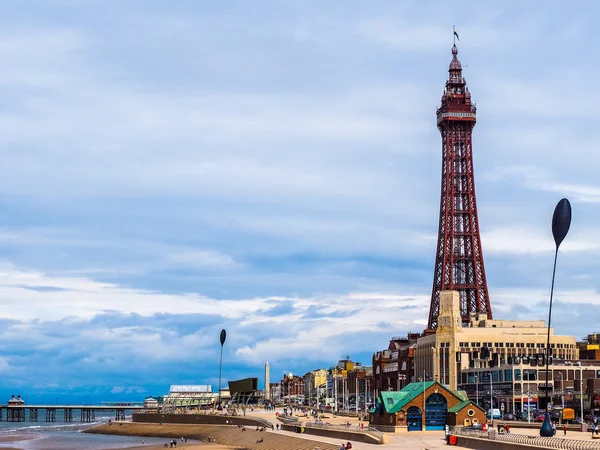 Blackpool Tower am Vergnügungsstrand in Blackpool hdr — Stockfoto