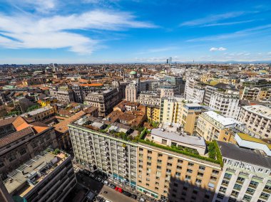 Milan 'ın havadan görünüşü, İtalya HDR
