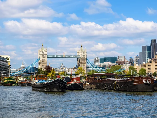 River Thames and Tower Bridge, Londres HDR — Fotografia de Stock