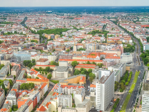 High dynamic range HDR Aeria view of the city of Berlin in Germany