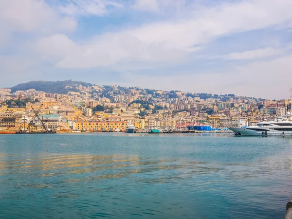 Cenova İtalya Hdr denizden görünüm — Stok fotoğraf