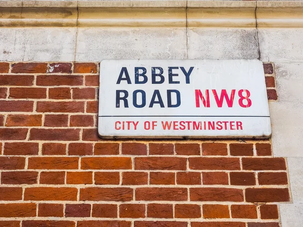 Znak Abbey Road w Londynie (Hdr) — Zdjęcie stockowe