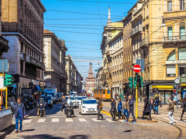 Via Torino em Milão (HDR ) — Fotografia de Stock