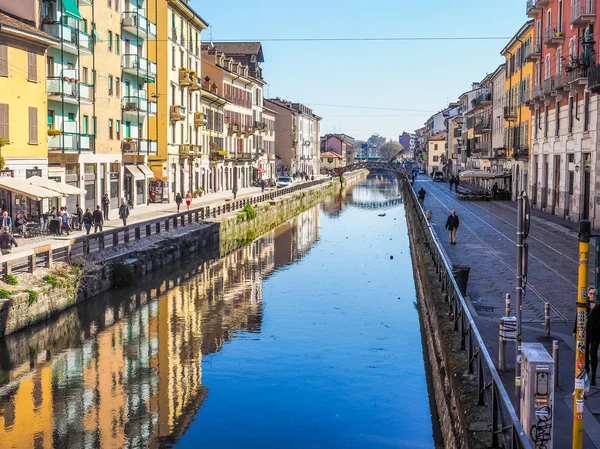 Naviglio Grande Milan (HDR) — Stok fotoğraf