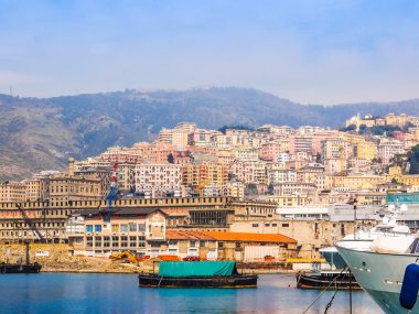 Cenova İtalya Hdr denizden görünüm