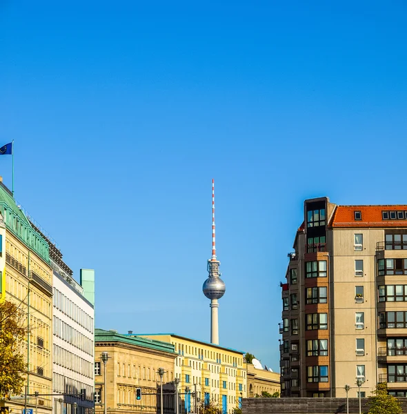 Wieża telewizyjna, Berlin HDR — Zdjęcie stockowe