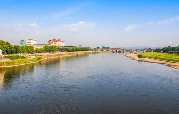 De rivier Elbe in Dresden Hdr — Stockfoto