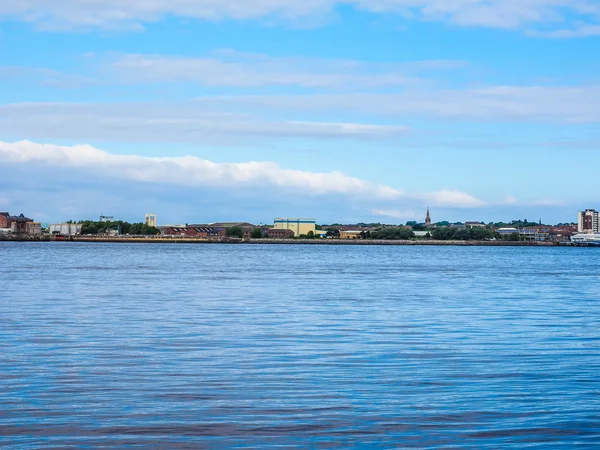 Utsikt över Birkenhead i Liverpool HDR — Stockfoto