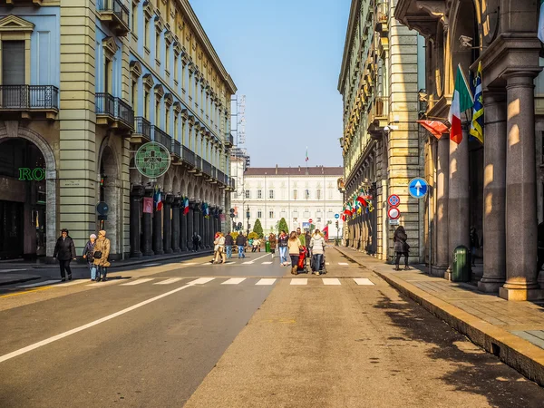 Via Roma Turim (HDR ) — Fotografia de Stock