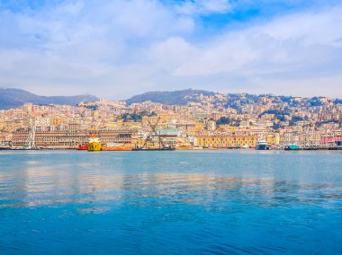 Cenova İtalya Hdr denizden görünüm