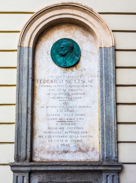 Placa conmemorativa Nietzsche en Turín (HDR ) — Foto de Stock