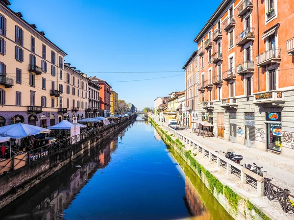 Naviglio Grande Milaan (Hdr) — Stockfoto