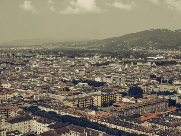 Veduta aerea di Torino annata desaturata — Foto Stock