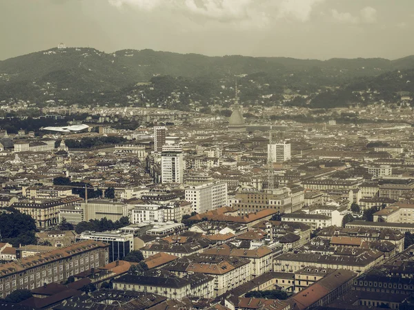 Vista aérea de Turín vintage desaturado — Foto de Stock