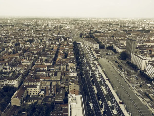 Veduta aerea di Torino annata desaturata — Foto Stock