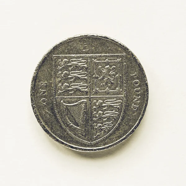 老式英国 1 英镑硬币 — 图库照片