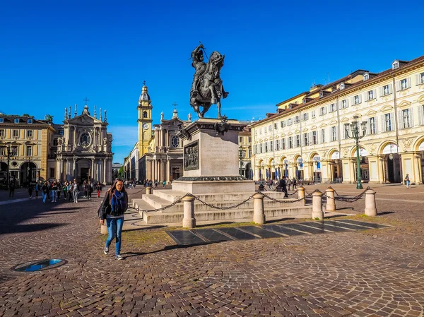 Piazza San Carlo в Туріні (Hdr) — стокове фото