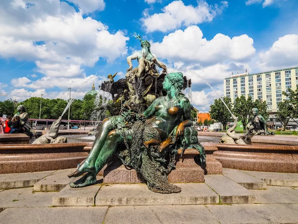 Berlin (Hdr Neptunbrunnen çeşme) — Stok fotoğraf