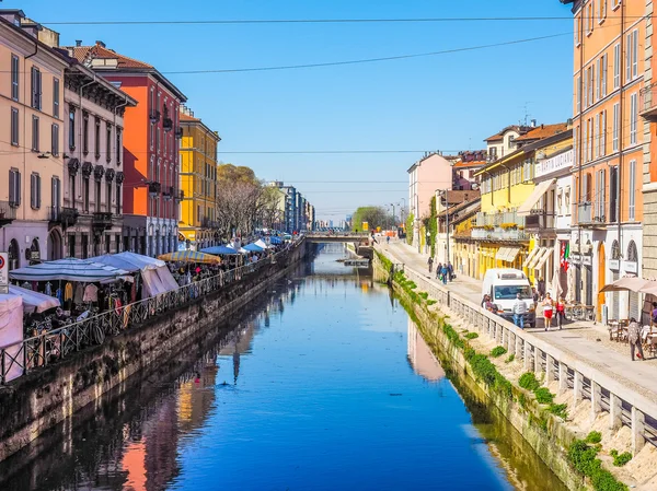 Naviglio Grande Milán (HDR ) — Foto de Stock