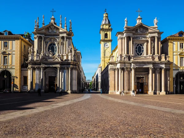 Piazza San Carlo i Turin (Hdr) — Stockfoto