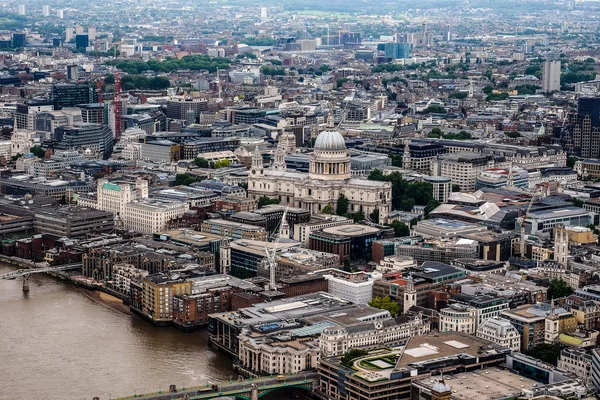 Letecký pohled na řeku Temži v Londýně (Hdr) — Stock fotografie
