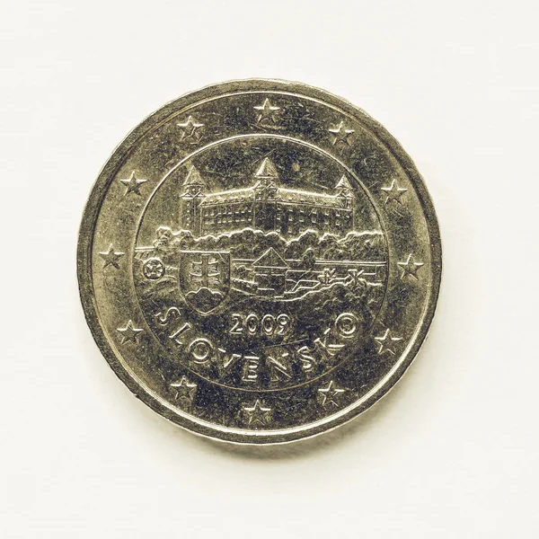 Vintage Slovak 50 cent coin — ストック写真