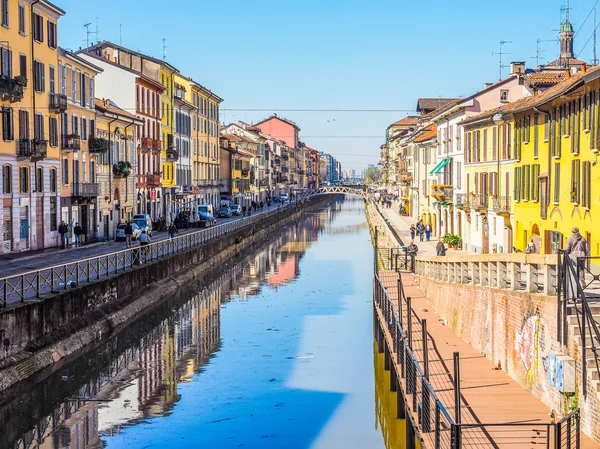 Naviglio Grande Milánó (Hdr) — Stock Fotó