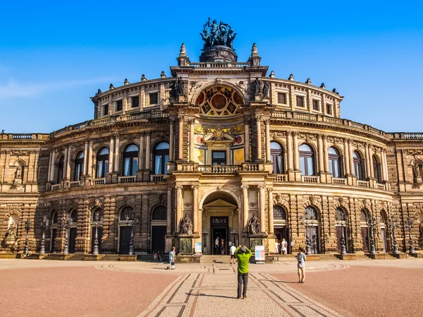 Semperoper w Dreźnie (Hdr) — Zdjęcie stockowe