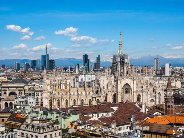 Letecký pohled na Milán, Itálie HDR — Stock fotografie