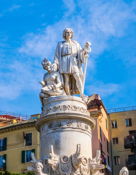 Monumento a Colón en Génova HDR — Foto de Stock