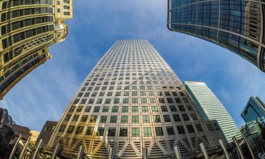(Hdr Londra'da Canary Wharf manzarası)